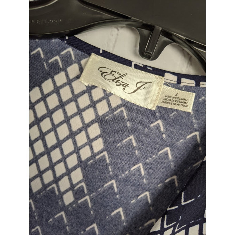Eliza J | Size 2 Navy Ivory Jersey Maxi Dress - Picture 5 of 7